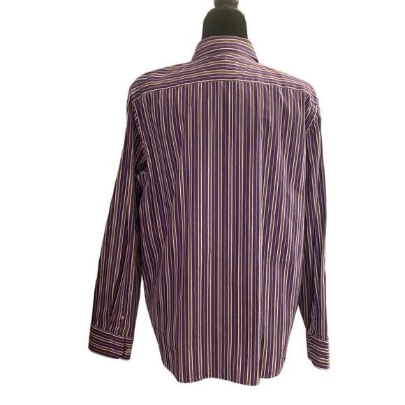 Lauren Ralph Lauren Purple and White Button Down Top Size XL - Picture 4 of 13